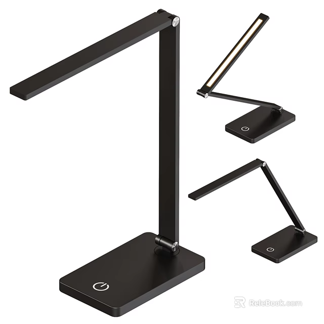 Modern Black Desk Lamp With Adjustable Arm Stable Base And Multiple Angles 3d model 