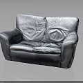 People Enjoying Comfortable Gray Leather Double Seater Sofa With Wrinkled Design
