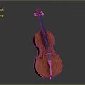 Wooden Violin As Household Musical Instrument With Brown Body And Strings