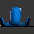 Blue Kidicom Kids Camera With Cartoon Design And Attached Headphones For Children