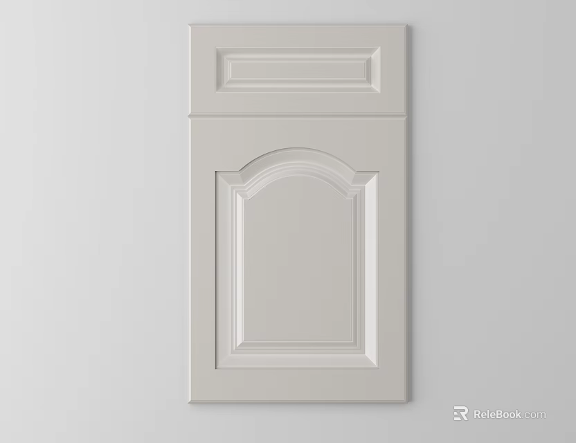 White Wardrobe Door with Arched Panel and Decorative Design for Home Interior 3d model 