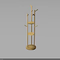 Wooden Coat Rack With Multiple Hooks And Circular Shelves For Hanging Clothes And Accessories