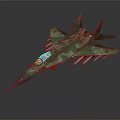 Military Green Camouflage Fighter Jet With Missile Armament And Sharp Nose Design