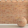 Red Brick Construction Components Featuring Wall Texture And Sphere Structure