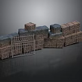 Scene Construction Components With Wooden Boards Metal Frames And Various Sized Blocks