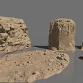 Building Exterior Wall Featuring Rough Stone Texture And Natural Rock Formation
