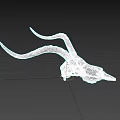 Authentic Antelope Skull With Long Curved Horns As Decorative Display Piece