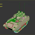 Light Colored Armored Tank 3D Render With Turret And Antennas 3d model