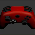 Ergonomic Red Gaming Controller With Black Buttons And Joysticks For Gamers