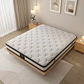 Comfortable White Mattress On Wooden Frame With Nightstands Table Lamp And Framed