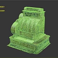 Vintage Cash Register Design With Ornate Metal Body And Mechanical Buttons