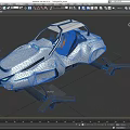 Futuristic Flying Car With Gray Body Orange Seats And Green Lights