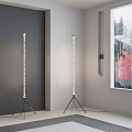 Modern Crystal Beaded Floor Lamp With Black Tripod Base For Living Room