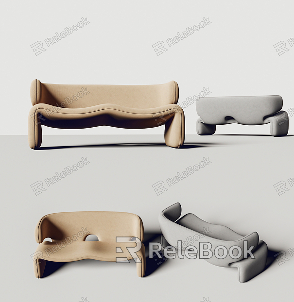 modern shaped sofa double sofa chair model