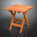Wooden Folding Table With Square Top And Crossed Legs Natural Wood Finish