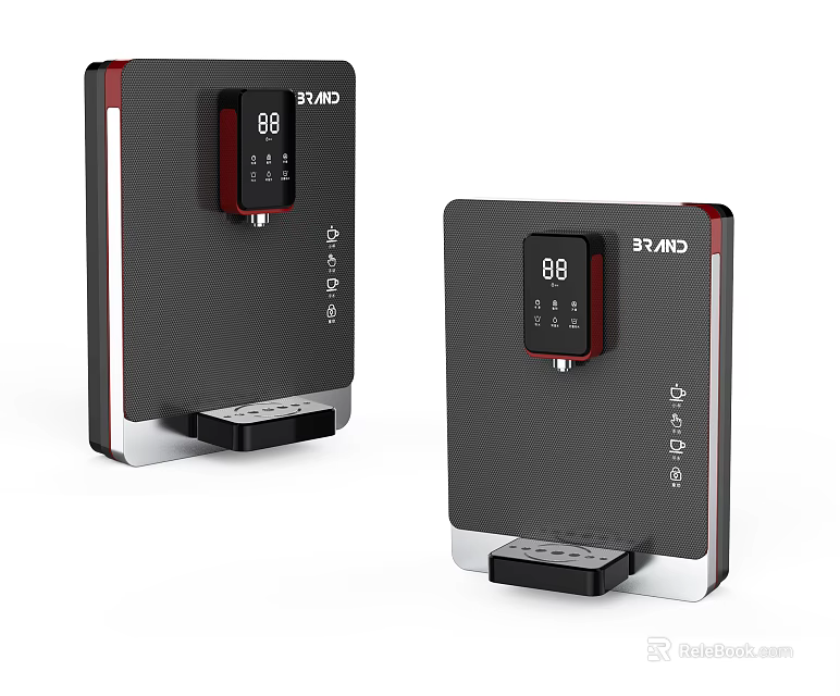 STAR Instant Hot Water Dispensers With Digital Display And Temperature Control Black Red Design 3d model 