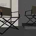 Stylish Designer Foldable Leisure Chairs With X Shaped Metal Frame In Modern Indoor Space