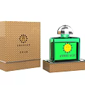 AMOUAGE Uban Perfume With Green Bottle Silver Cap And Sun Logo In Brown Checkered Box