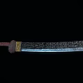Traditional Handcrafted Weapon Knife with Intricate Carved Steel Blade and Leather Wrapped Handle