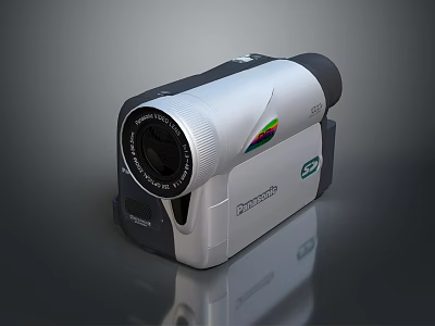 Digital Camcorder Portable Handheld Design With Built In Lens Silver Black Color Video Recording Device 3d model