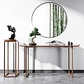 New Chinese-style End View Table Entrance Cabinet 3d model