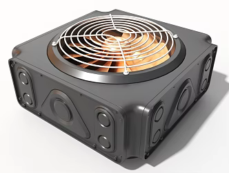 Ventilator big fan power supply box column body hard surface machinery high tech industrial parts 3d model