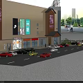 Shower Sauna Facility In Modern Shopping Mall With City View And Pedestrians