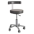 Adjustable Wheeled Bar Stool With Gray Cushion And Metal Base Frame 3d model