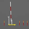 Parking lot entrance toll pole 3d model