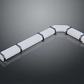 Flexible White Curved Equipment With Modular Structure And Metal Support Brackets 3d model