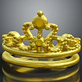 Elegant Golden Crown Jewelry With Intricate Designs And Shiny Finish