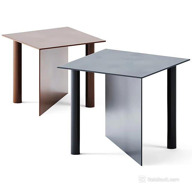 Modern Minimalist Coffee Tables With Brown And Gray Geometric Legs Design 3d model 