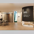 Modern Specialty Store Interior With Displayed Flooring Samples Counter And Sample Wall 3d model