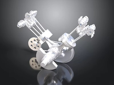 Modern Transparent Household Item With Gear Structure And Decorative Parts 3d model