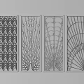 Multiple Golden Decorative Room Dividers With Intricate Hollow Carved Patterns