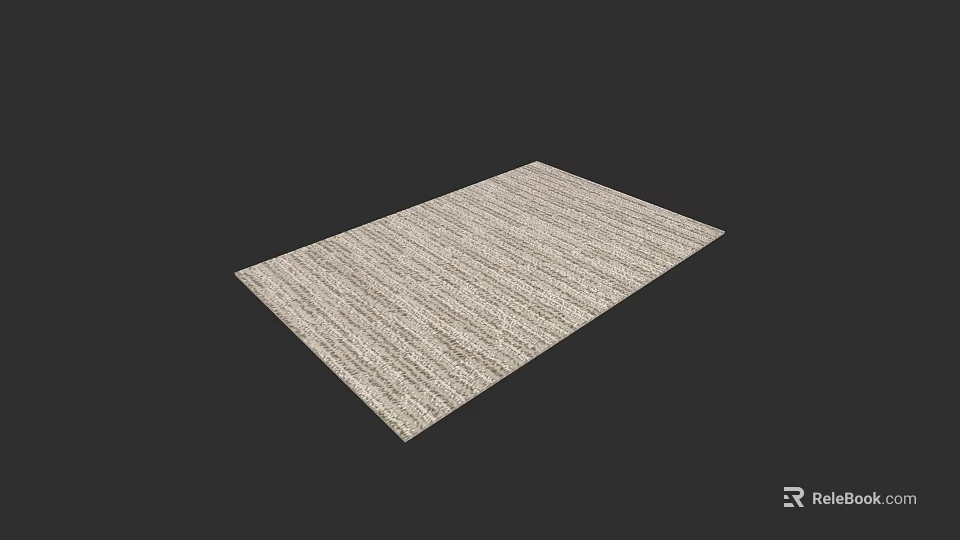 Square Carpet With Light Colored Striped Woven Texture For Modern Home Decor 3d model