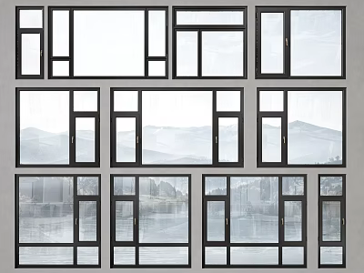 Modern Casement Windows Design With Large Glass Panels And Sleek Aluminum Frames For Home 3d model