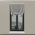 Classic Roman Shades Decorating Window with Light Colored Walls and Exterior View