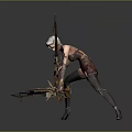 Game Movie Character With White Hair Tattoos Red Top Ornate Bloodstained Weapon And Powerful Stance