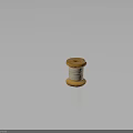Decorative Wooden And Stone Cylindrical Piece With Polished Wooden Bases And Textured Stone Middle