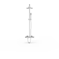 Modern Chrome Shower System With Adjustable Handheld Head And Sleek Design 3d model