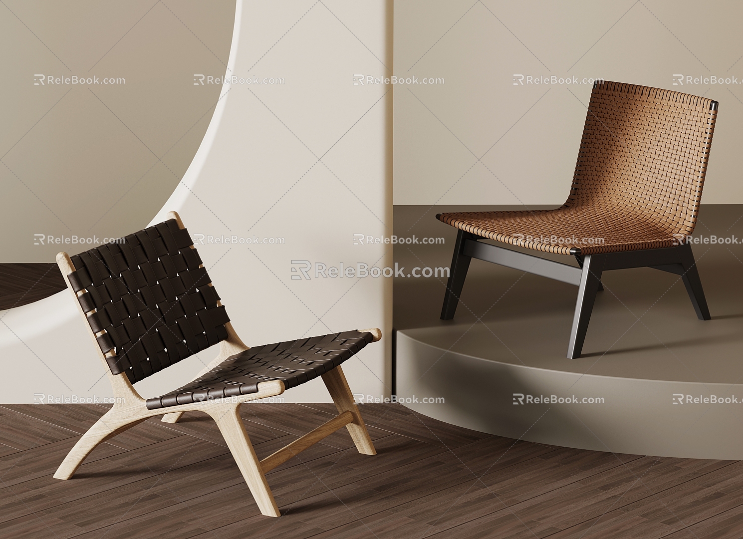 Middle Ancient Style-Silent Style Leisure Chair 3d model