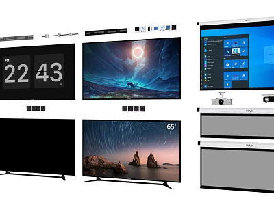 65 Inch Smart LED TV With 4K Ultra HD Display And Natural Scenery Screens 3d model