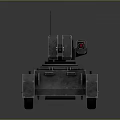 Modern Small Unmanned Gray Tank With Turret Antenna And Red Sensor
