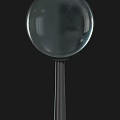 Practical Magnifying Glass With Metal Frame Black Handle And Clear Lens