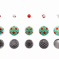 Decorative Colorful Geometric Hanging Ornaments With Polyhedron And Spherical Shapes
