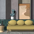 Light Luxury Multiplayer Sofa 3d model