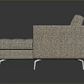 Modern Light Brown L Shaped Sofa With Metal Legs And Comfortable Design
