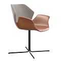 Modern Black Leather Chair With Metal Base For Table Chair Set Combination