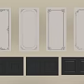 Various Decorative Wainscoting Panel Designs with Carved Frames and Color Options 3d model